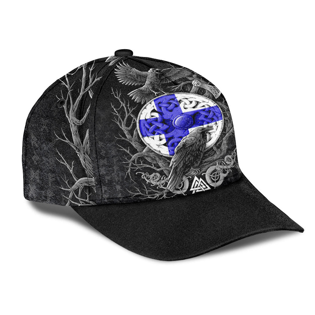 Adeenyc Classic Cap - Finland Raven Odin Viking Country Baseball Cap Trucker Hats Custom Hats Gifts For Men & Women