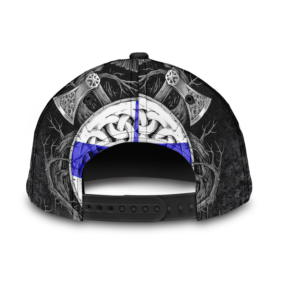 Adeenyc Classic Cap - Finland Raven Odin Viking Country Baseball Cap Trucker Hats Custom Hats Gifts For Men & Women