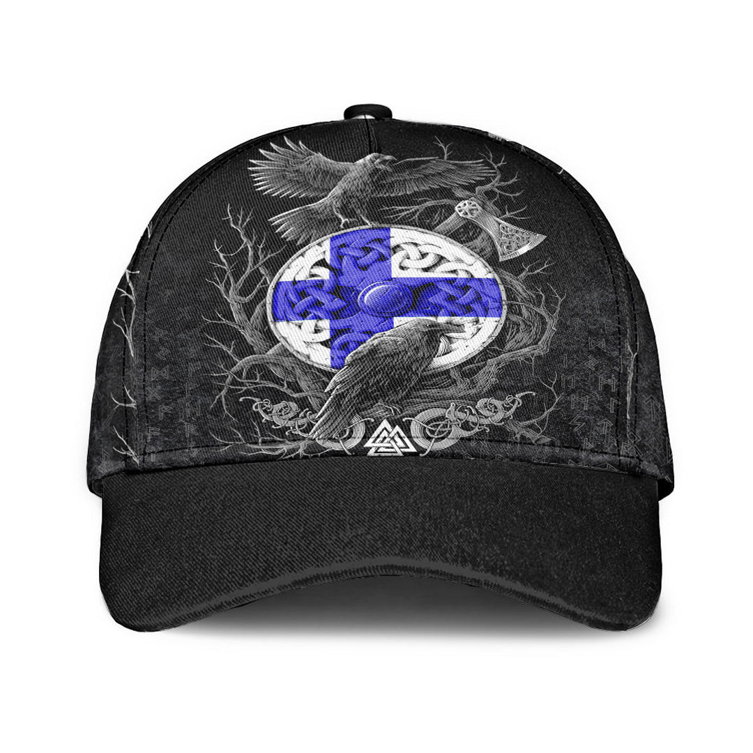 Adeenyc Classic Cap - Finland Raven Odin Viking Country Baseball Cap Trucker Hats Custom Hats Gifts For Men & Women