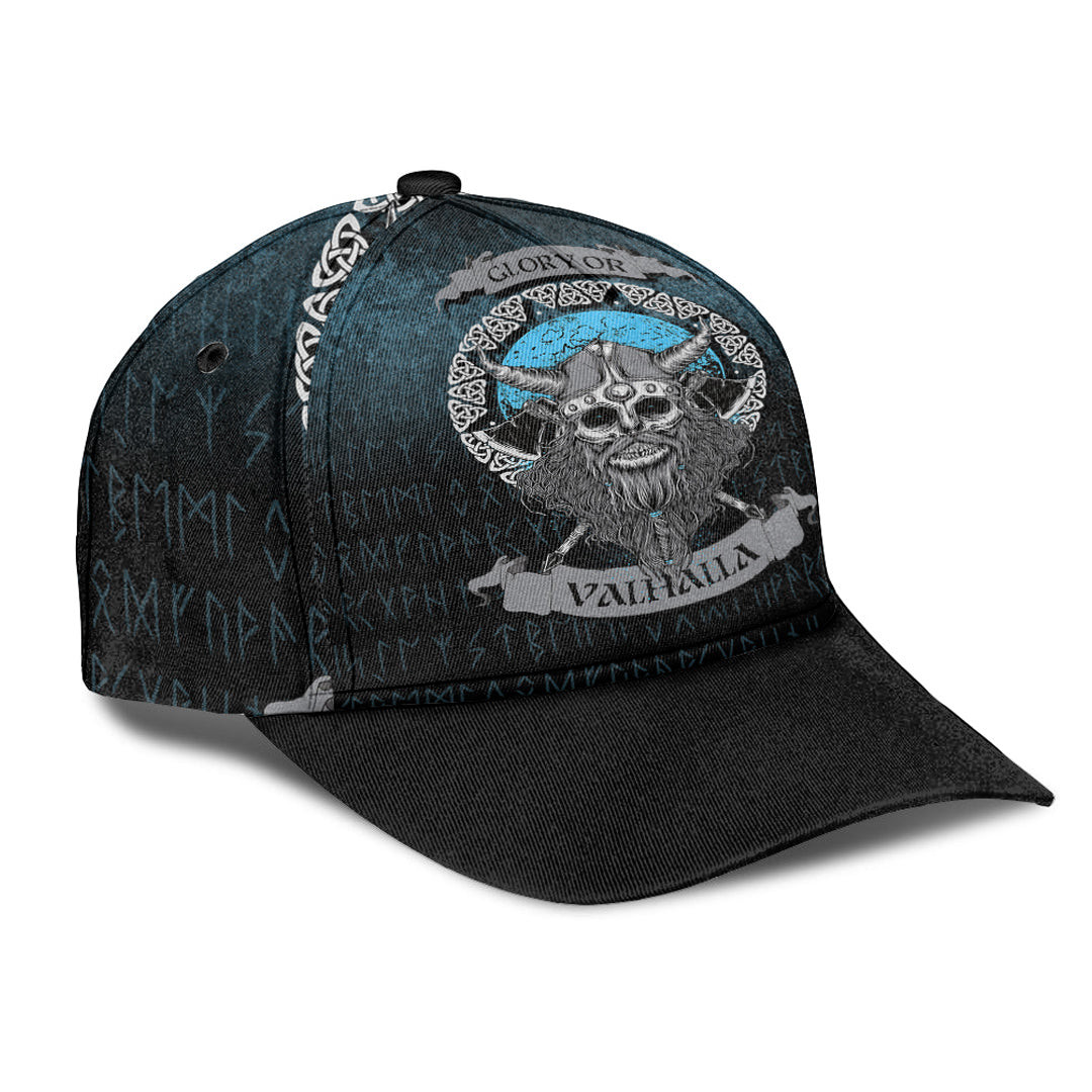 Adeenyc Classic Cap -Glory or Valhalla Viking Skull Baseball Cap Trucker Hats Custom Hats Gifts For Men & Women
