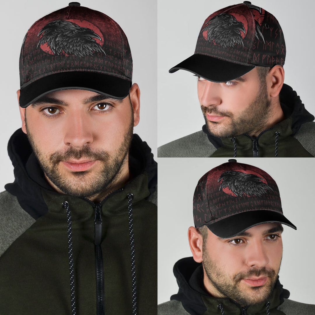 Adeenyc Classic Cap -Huginn And Muninn Birds Norse Mythology Crow Hunters Wildlife Animals Baseball Cap Trucker Hats Custom Hats Gifts For Men & Women