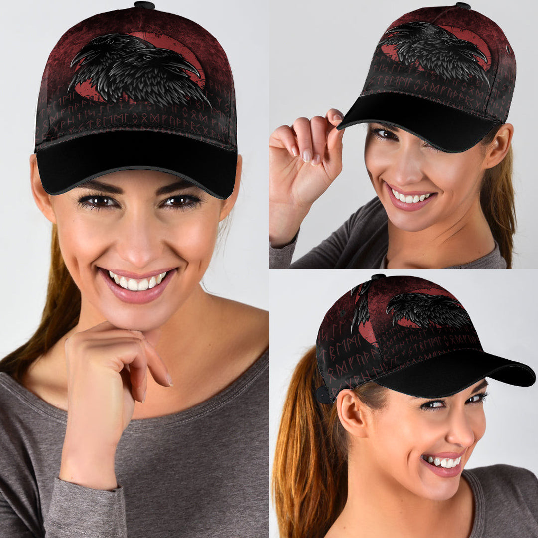 Adeenyc Classic Cap -Huginn And Muninn Birds Norse Mythology Crow Hunters Wildlife Animals Baseball Cap Trucker Hats Custom Hats Gifts For Men & Women