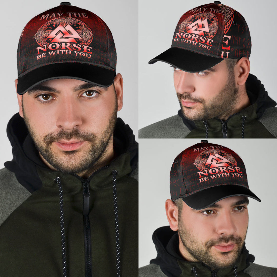 Adeenyc Classic Cap - May The Norse Be With You Viking - Red Version Baseball Cap Trucker Hats Custom Hats Gifts For Men & Women