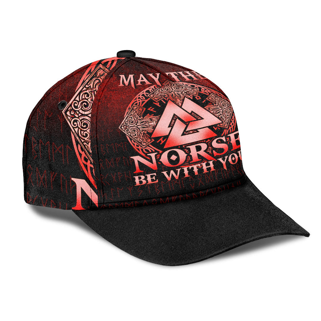 Adeenyc Classic Cap - May The Norse Be With You Viking - Red Version Baseball Cap Trucker Hats Custom Hats Gifts For Men & Women