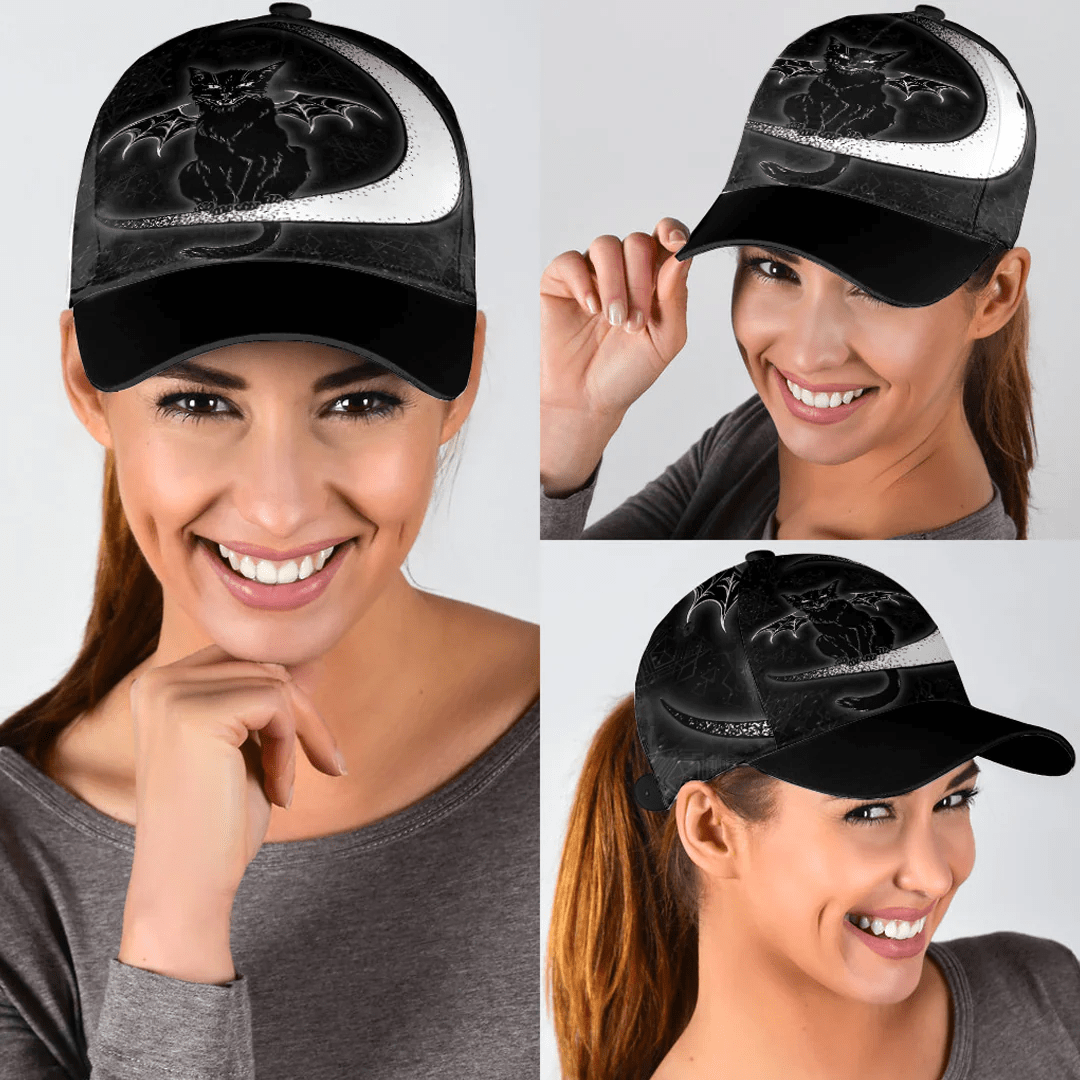 Adeenyc Classic Cap - Moon Cat Baseball Cap Trucker Hats Custom Hats Gifts For Men & Women