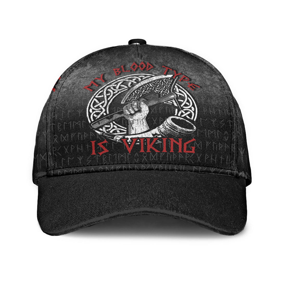 Adeenyc Classic Cap - Norse Mythology Horn Axe Warrior My Blood Type Is Viking Baseball Cap Trucker Hats Custom Hats Gifts For Men & Women