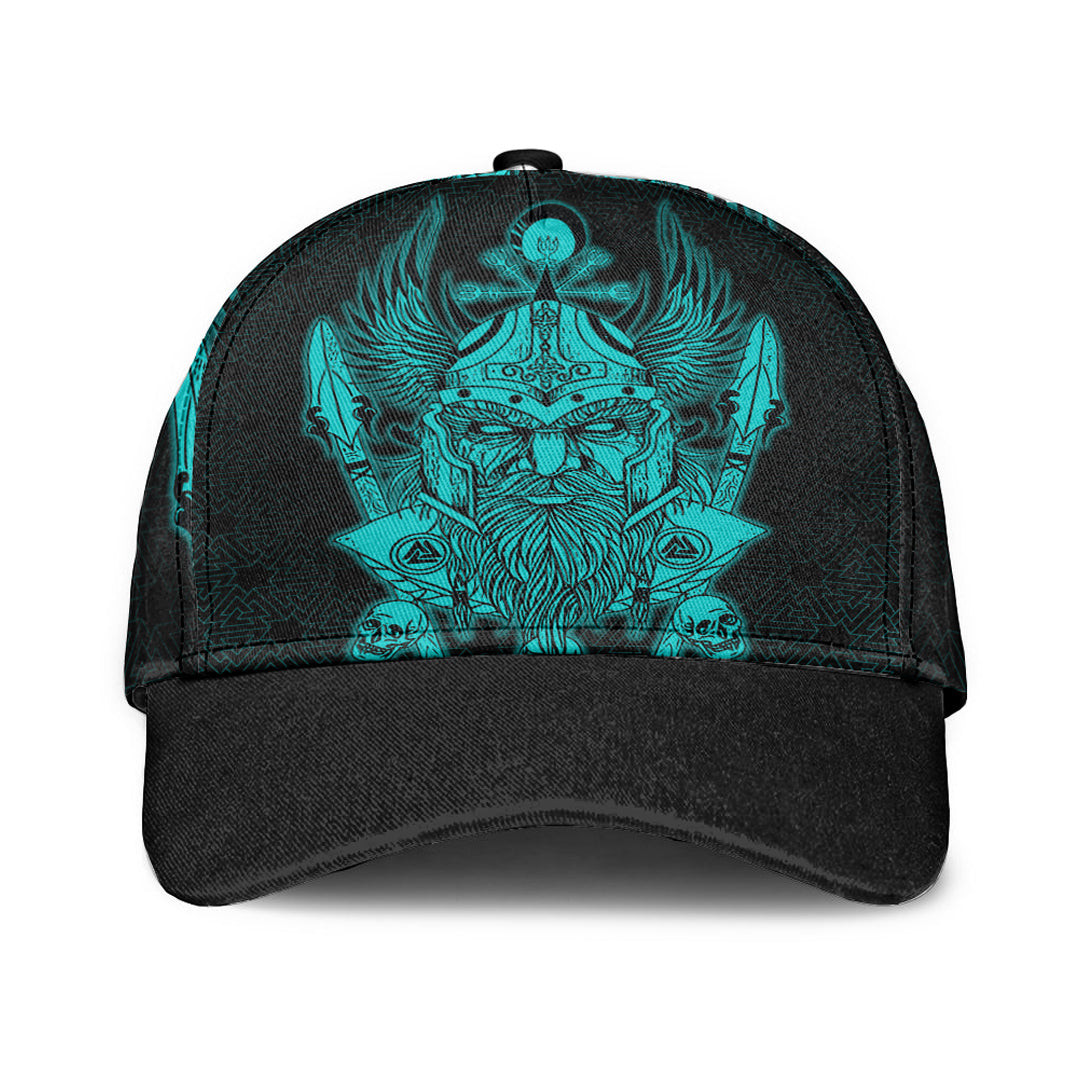 Adeenyc Classic Cap - Odin And Raven Turquoise Viking Baseball Cap Trucker Hats Custom Hats Gifts For Men & Women