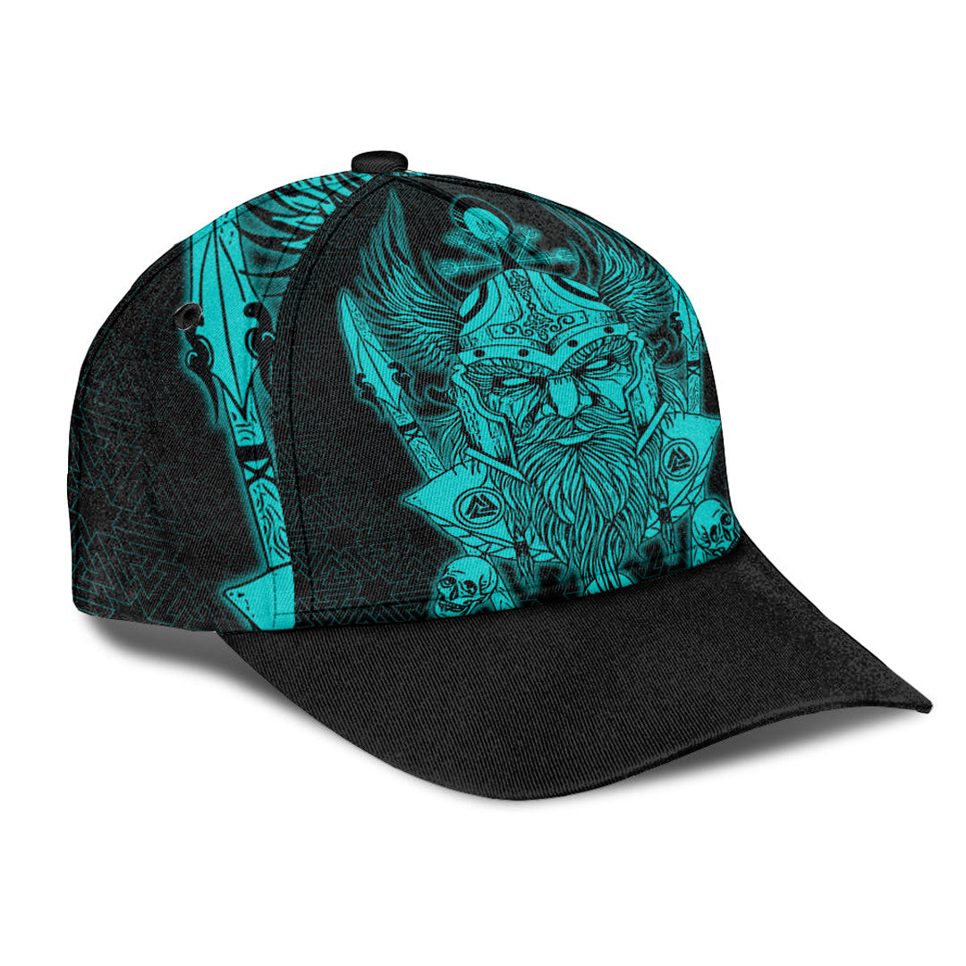 Adeenyc Classic Cap - Odin And Raven Turquoise Viking Baseball Cap Trucker Hats Custom Hats Gifts For Men & Women