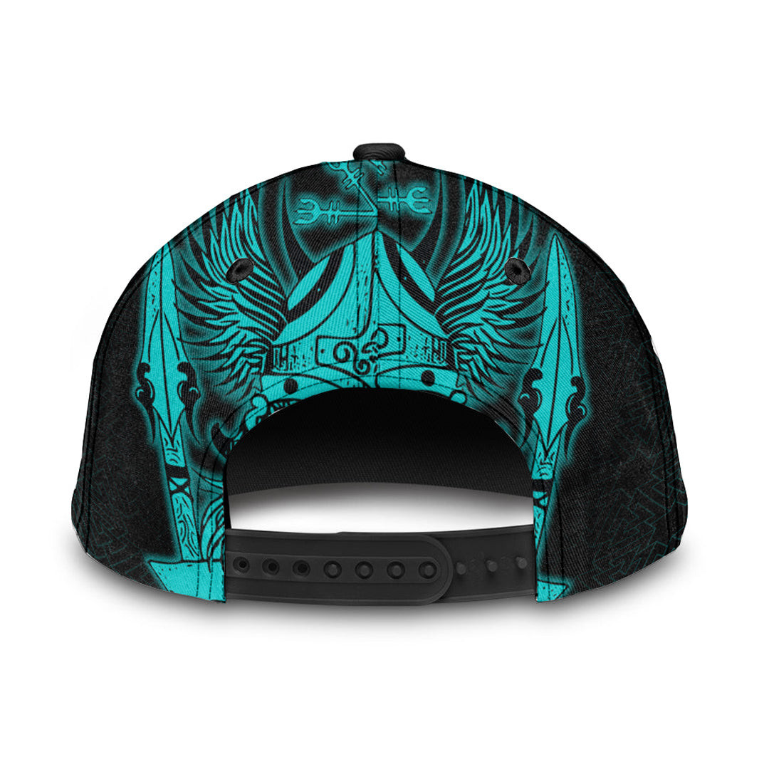 Adeenyc Classic Cap - Odin And Raven Turquoise Viking Baseball Cap Trucker Hats Custom Hats Gifts For Men & Women