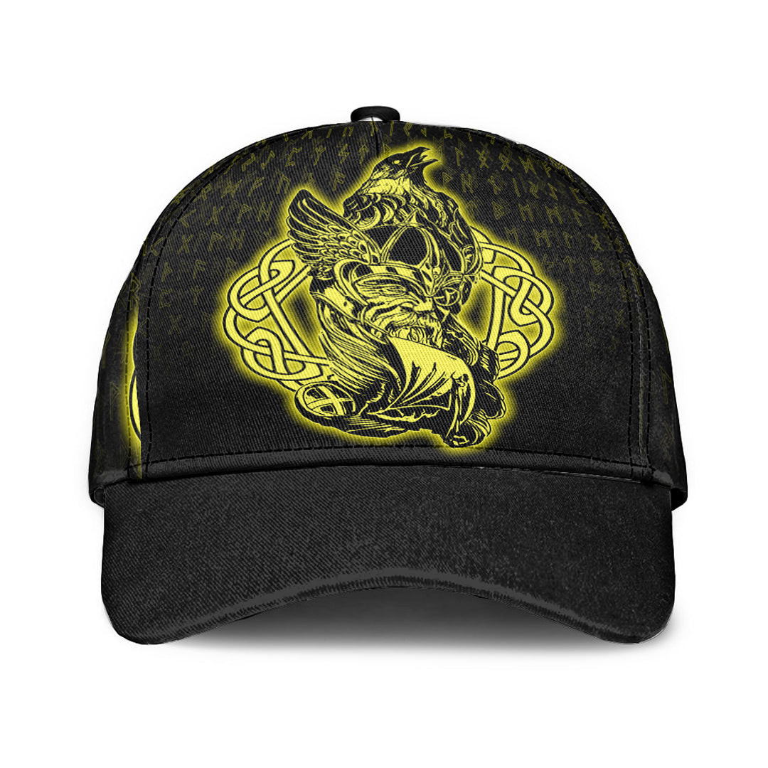 Adeenyc Classic Cap - Odin Raven Gold Viking Baseball Cap Trucker Hats Custom Hats Gifts For Men & Women