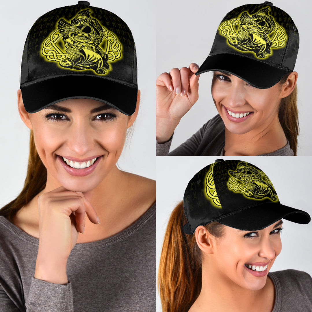 Adeenyc Classic Cap - Odin Raven Gold Viking Baseball Cap Trucker Hats Custom Hats Gifts For Men & Women