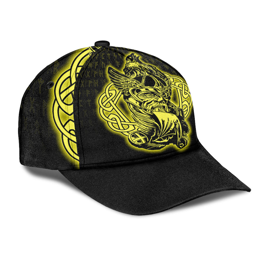 Adeenyc Classic Cap - Odin Raven Gold Viking Baseball Cap Trucker Hats Custom Hats Gifts For Men & Women