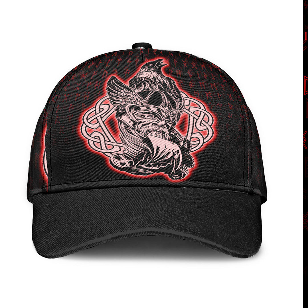 Adeenyc Classic Cap - Odin Raven Red Viking Baseball Cap Trucker Hats Custom Hats Gifts For Men & Women