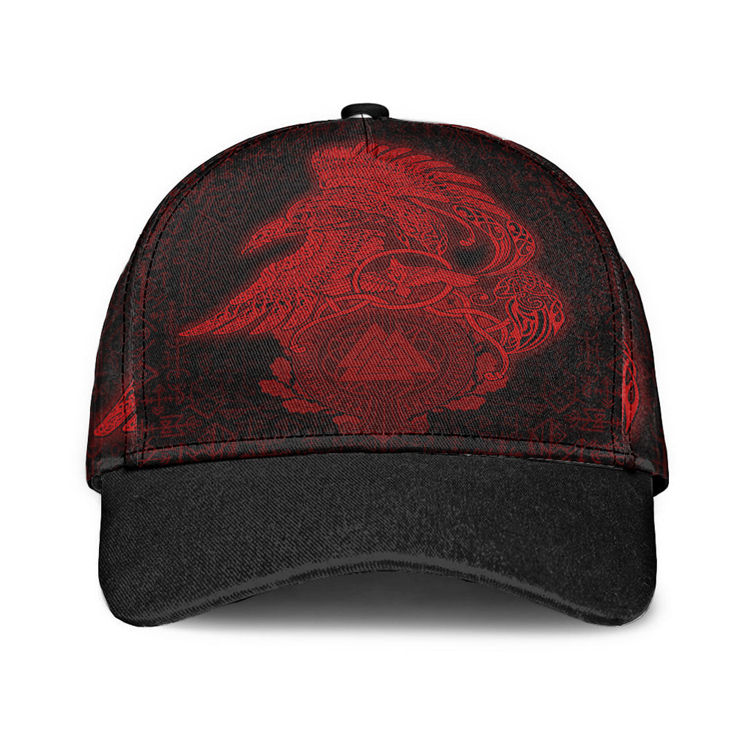 Adeenyc Classic Cap - Raven Celtic Viking Red Baseball Cap Trucker Hats Custom Hats Gifts For Men & Women