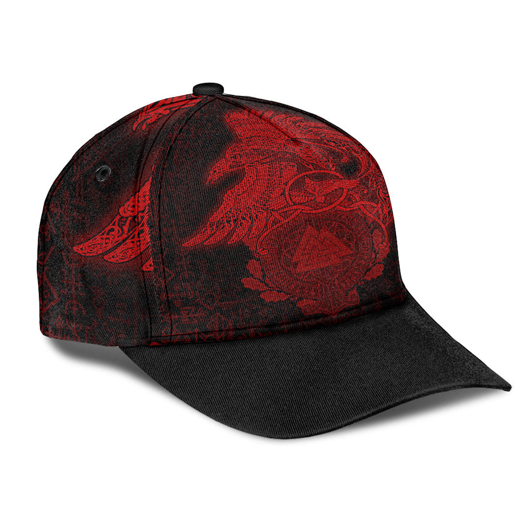 Adeenyc Classic Cap - Raven Celtic Viking Red Baseball Cap Trucker Hats Custom Hats Gifts For Men & Women