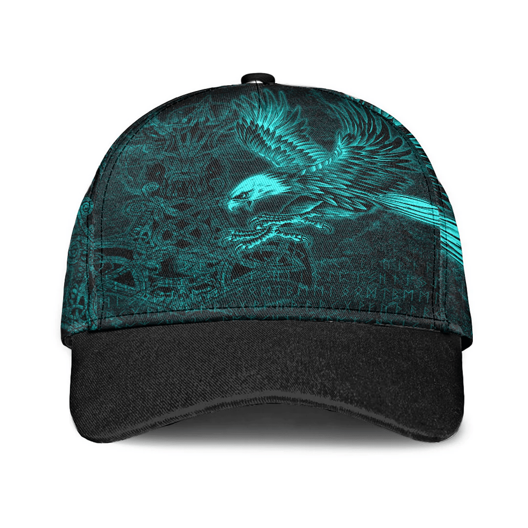 Adeenyc Classic Cap - Raven Mjolnir Turquoise Viking Baseball Cap Trucker Hats Custom Hats Gifts For Men & Women