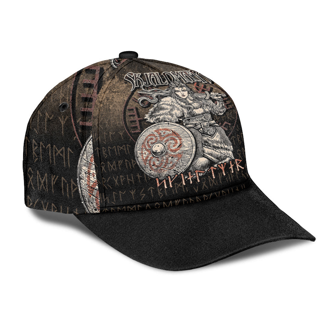 Adeenyc Classic Cap - Skjaldmaer Shieldmaiden Norse Younger Futhark Runes Female Viking Warrior Vegvisir Baseball Cap Trucker Hats Custom Hats Gifts For Men & Women