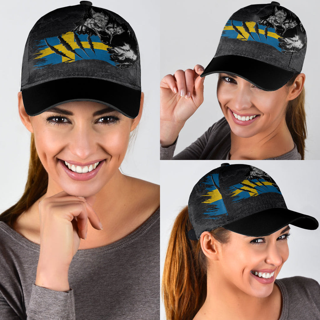 Adeenyc Classic Cap - Sweden Wolf Raven Baseball Cap Trucker Hats Custom Hats Gifts For Men & Women
