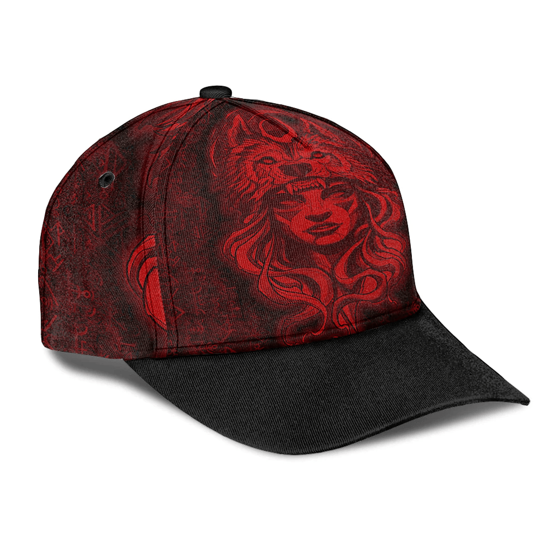 Adeenyc Classic Cap - Valkyries And Wolf Moon Red Viking Baseball Cap Trucker Hats Custom Hats Gifts For Men & Women
