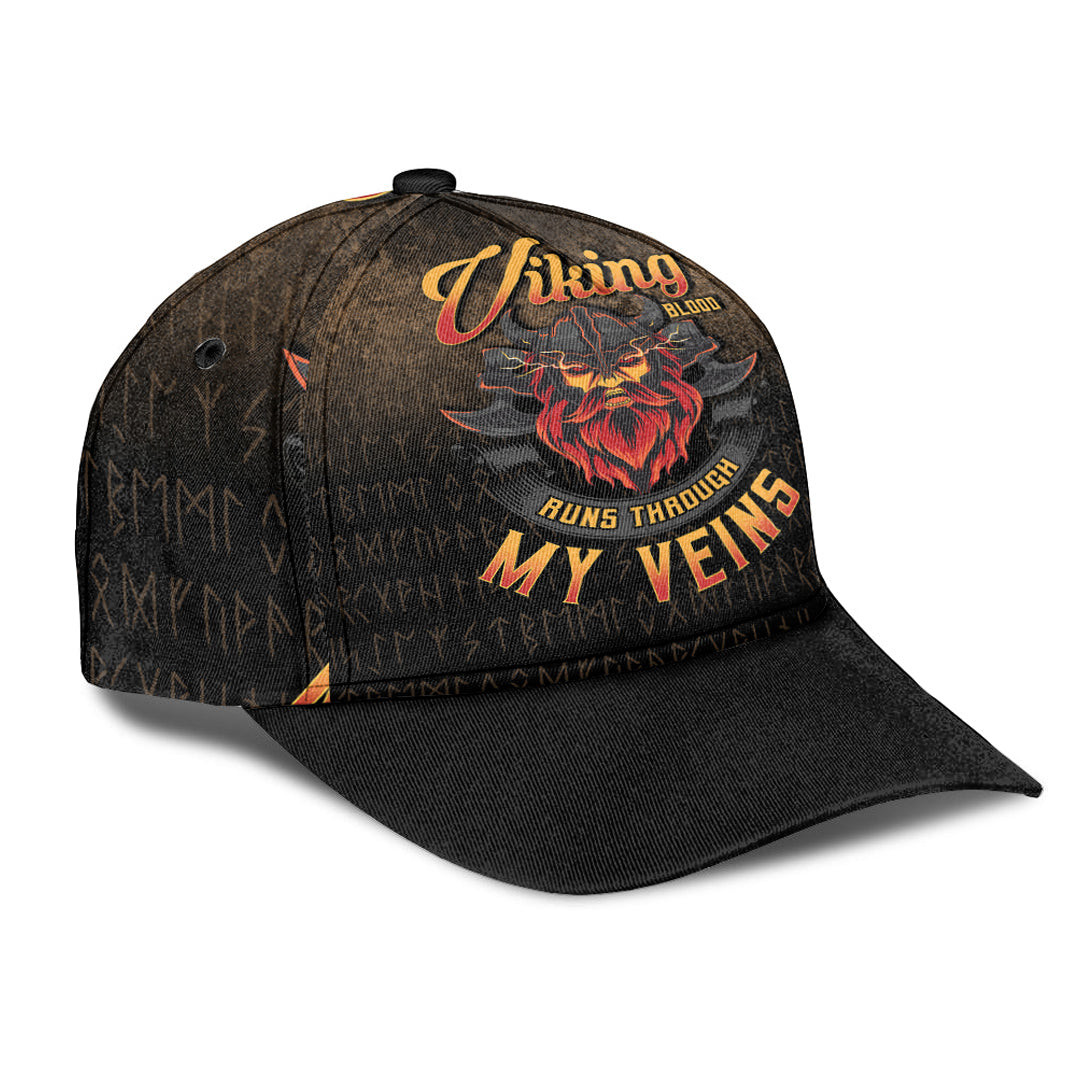 Adeenyc Classic Cap - Viking Blood Run Through My Veins Baseball Cap Trucker Hats Custom Hats Gifts For Men & Women
