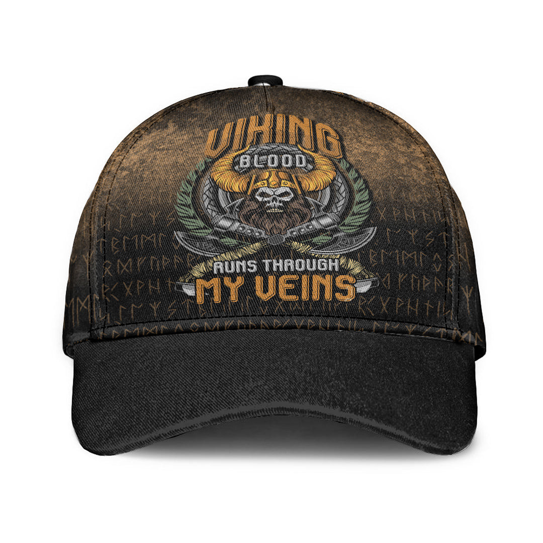 Adeenyc Classic Cap - Viking Blood Run Through My Veins Baseball Cap Trucker Hats Custom Hats Gifts For Men & Women