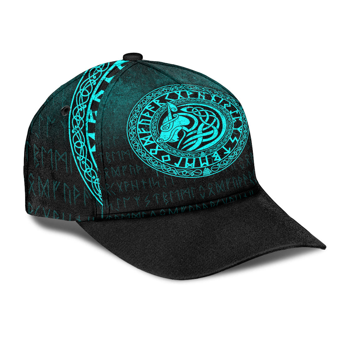 Adeenyc Classic Cap - Viking Wolf - Cyan Version Baseball Cap Trucker Hats Custom Hats Gifts For Men & Women