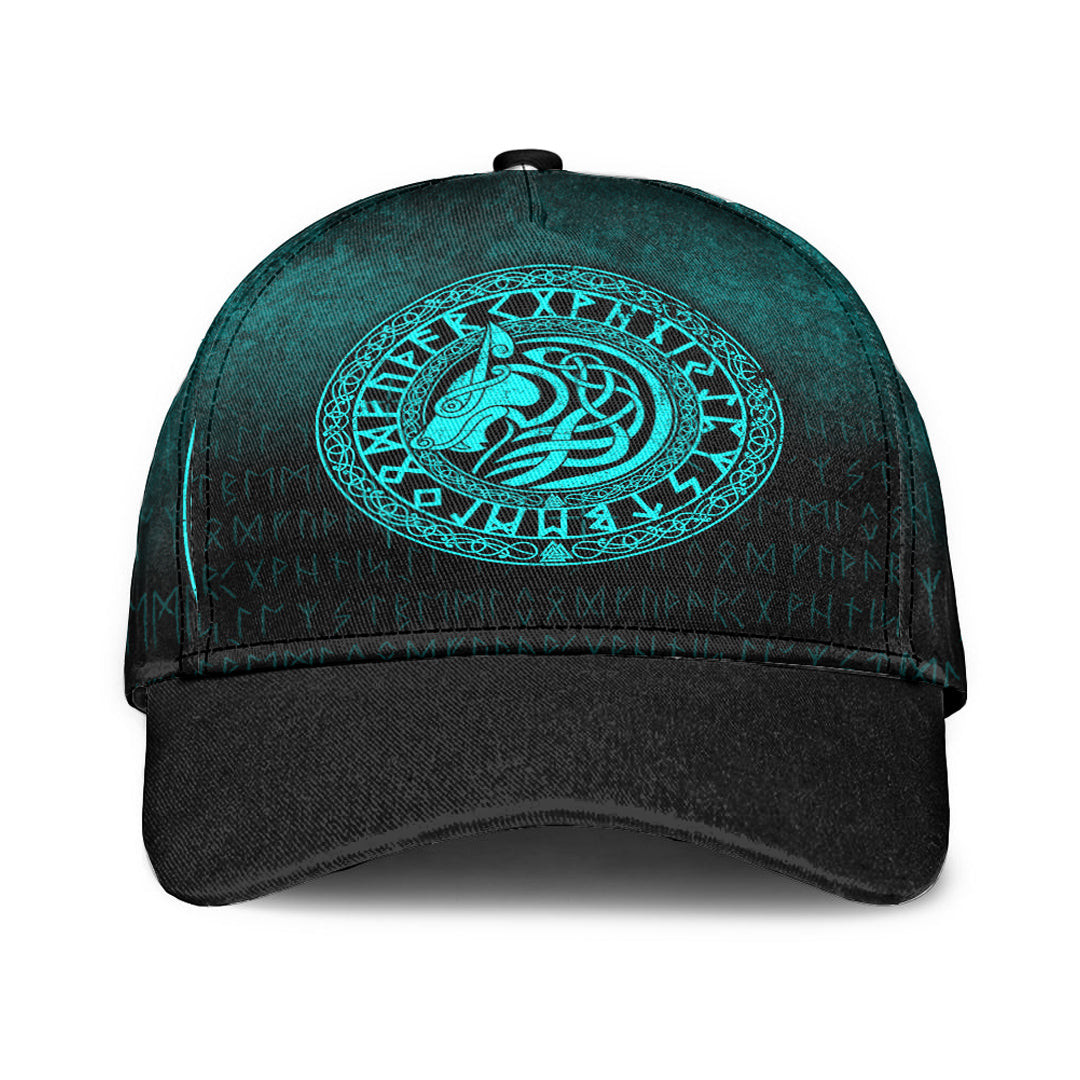 Adeenyc Classic Cap - Viking Wolf - Cyan Version Baseball Cap Trucker Hats Custom Hats Gifts For Men & Women