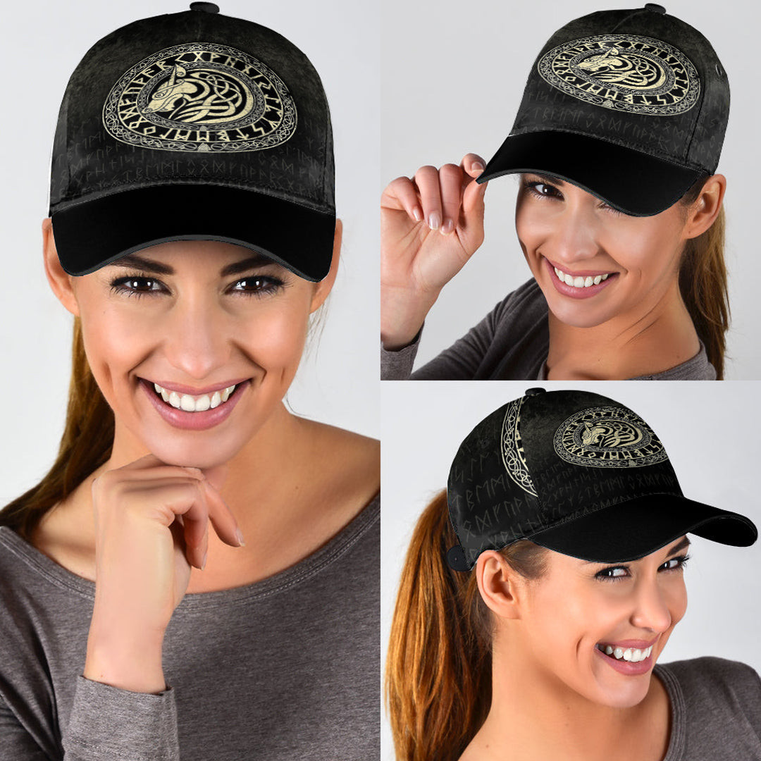 Adeenyc Classic Cap - Viking Wolf - Gold Version Baseball Cap Trucker Hats Custom Hats Gifts For Men & Women