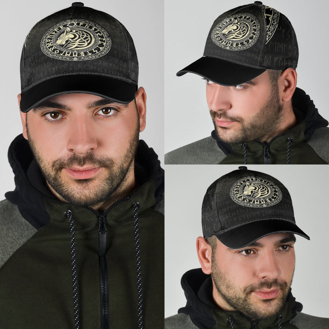 Adeenyc Classic Cap - Viking Wolf - Gold Version Baseball Cap Trucker Hats Custom Hats Gifts For Men & Women