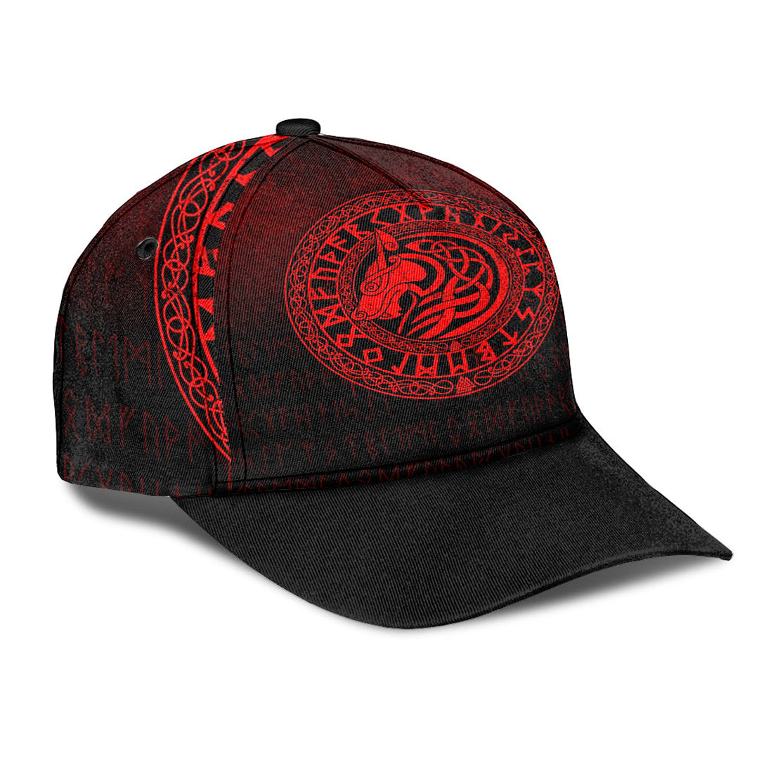 Adeenyc Classic Cap - Viking Wolf - Red Version Baseball Cap Trucker Hats Custom Hats Gifts For Men & Women