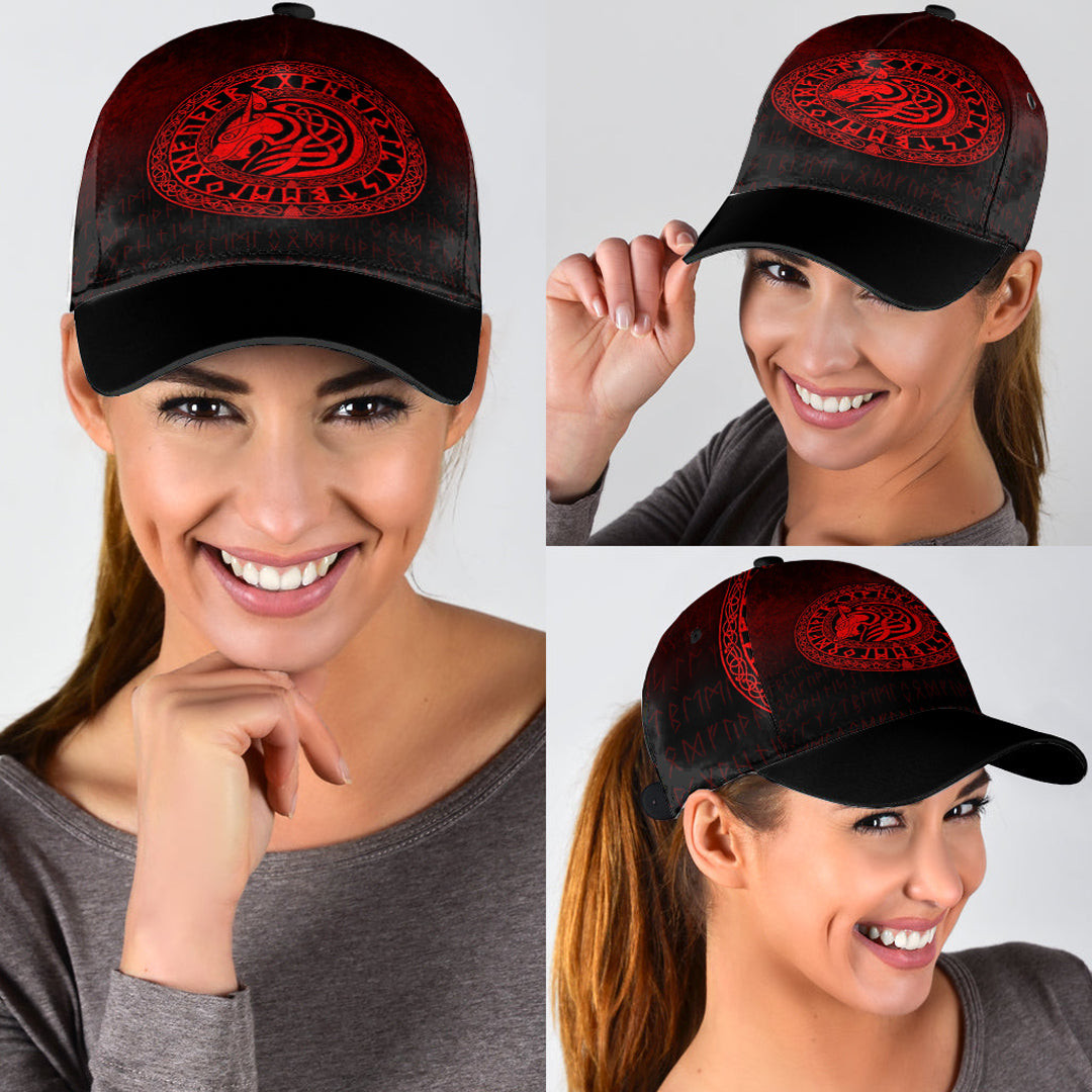 Adeenyc Classic Cap - Viking Wolf - Red Version Baseball Cap Trucker Hats Custom Hats Gifts For Men & Women