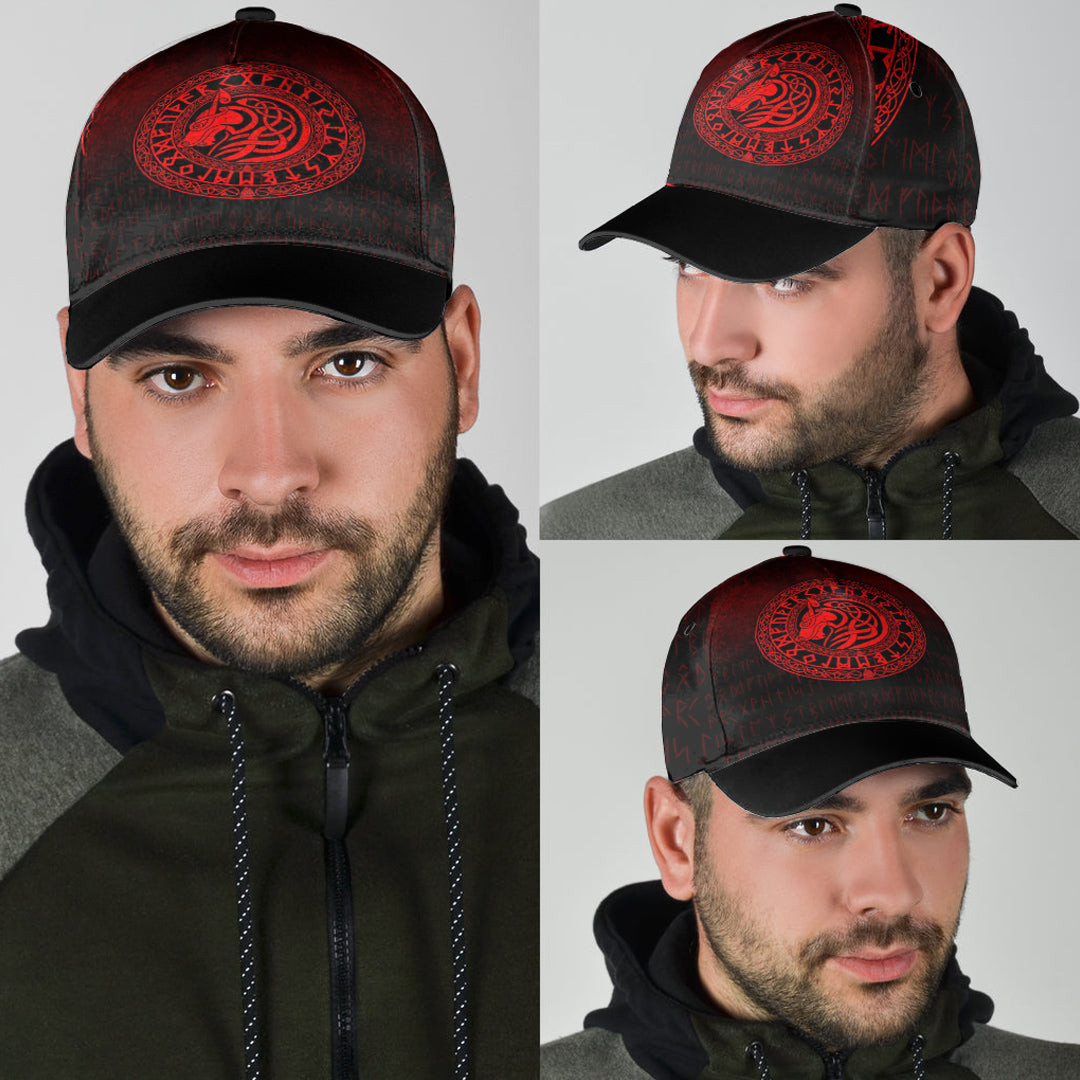 Adeenyc Classic Cap - Viking Wolf - Red Version Baseball Cap Trucker Hats Custom Hats Gifts For Men & Women