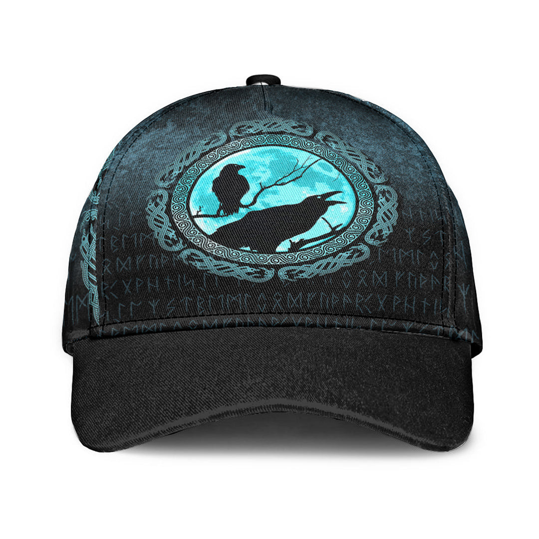 Adeenyc Classic Cap - Vikings Huginn Muninn OdinÃƒÂ¢Ã¢â€šÂ¬Ã¢â€žÂ¢s Ravens - Cyan Version Baseball Cap Trucker Hats Custom Hats Gifts For Men & Women