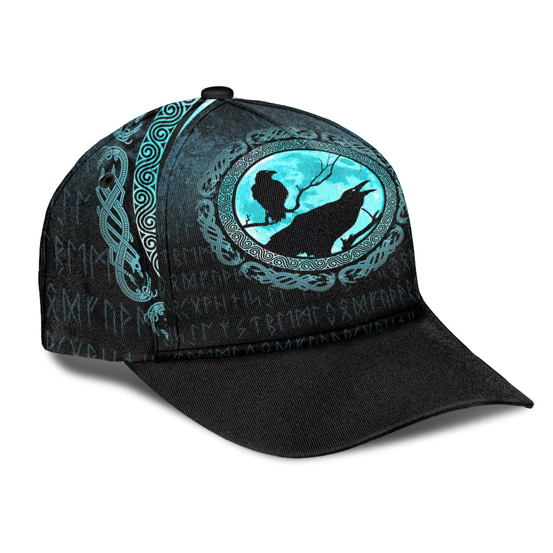 Adeenyc Classic Cap - Vikings Huginn Muninn OdinÃƒÂ¢Ã¢â€šÂ¬Ã¢â€žÂ¢s Ravens - Cyan Version Baseball Cap Trucker Hats Custom Hats Gifts For Men & Women