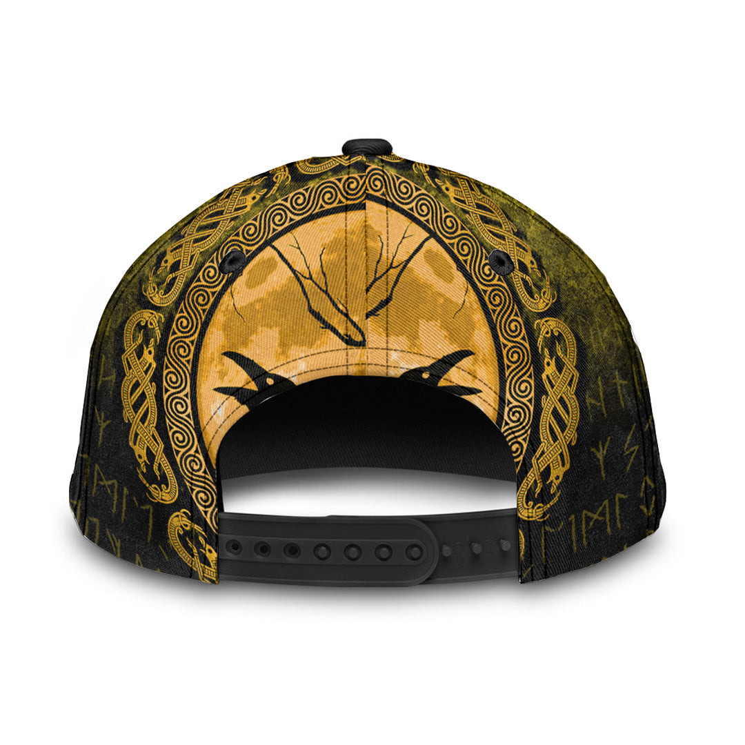 Adeenyc Classic Cap - Vikings Huginn Muninn OdinÃƒÂ¢Ã¢â€šÂ¬Ã¢â€žÂ¢s Ravens - Gold Version Baseball Cap Trucker Hats Custom Hats Gifts For Men & Women