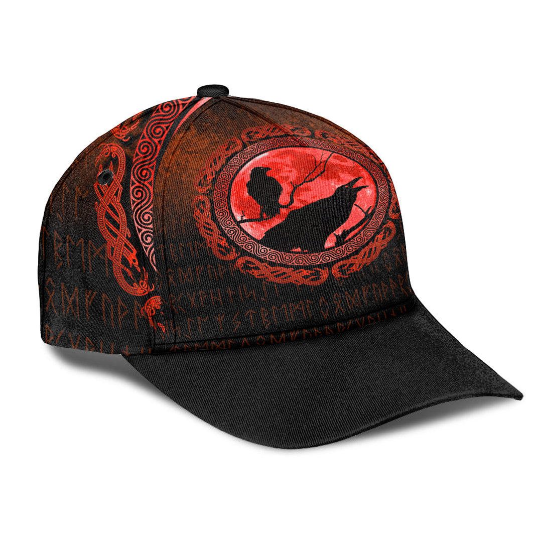 Adeenyc Classic Cap - Vikings Huginn Muninn OdinÃƒÂ¢Ã¢â€šÂ¬Ã¢â€žÂ¢s Ravens - Red Version Baseball Cap Trucker Hats Custom Hats Gifts For Men & Women