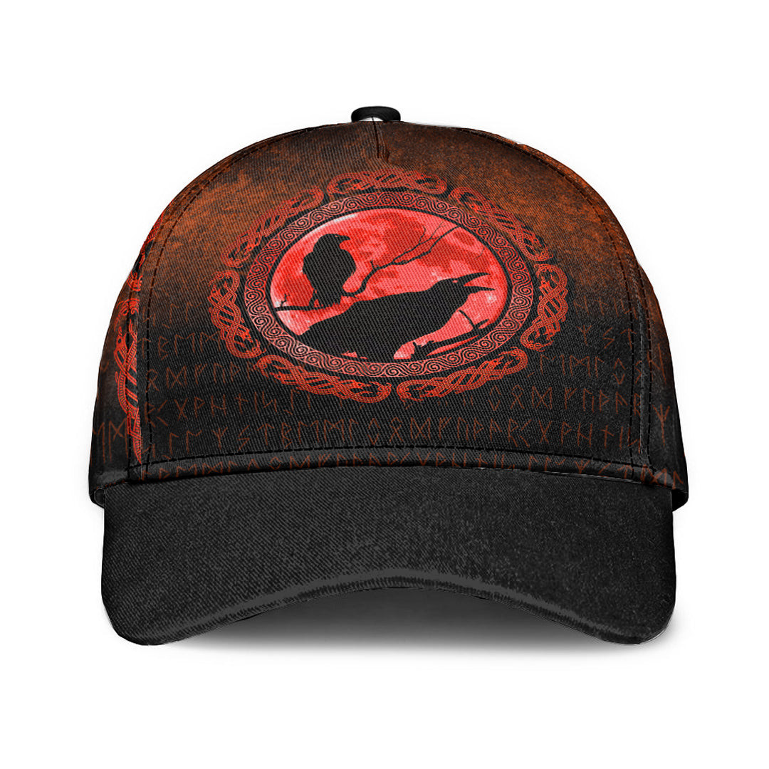 Adeenyc Classic Cap - Vikings Huginn Muninn OdinÃƒÂ¢Ã¢â€šÂ¬Ã¢â€žÂ¢s Ravens - Red Version Baseball Cap Trucker Hats Custom Hats Gifts For Men & Women