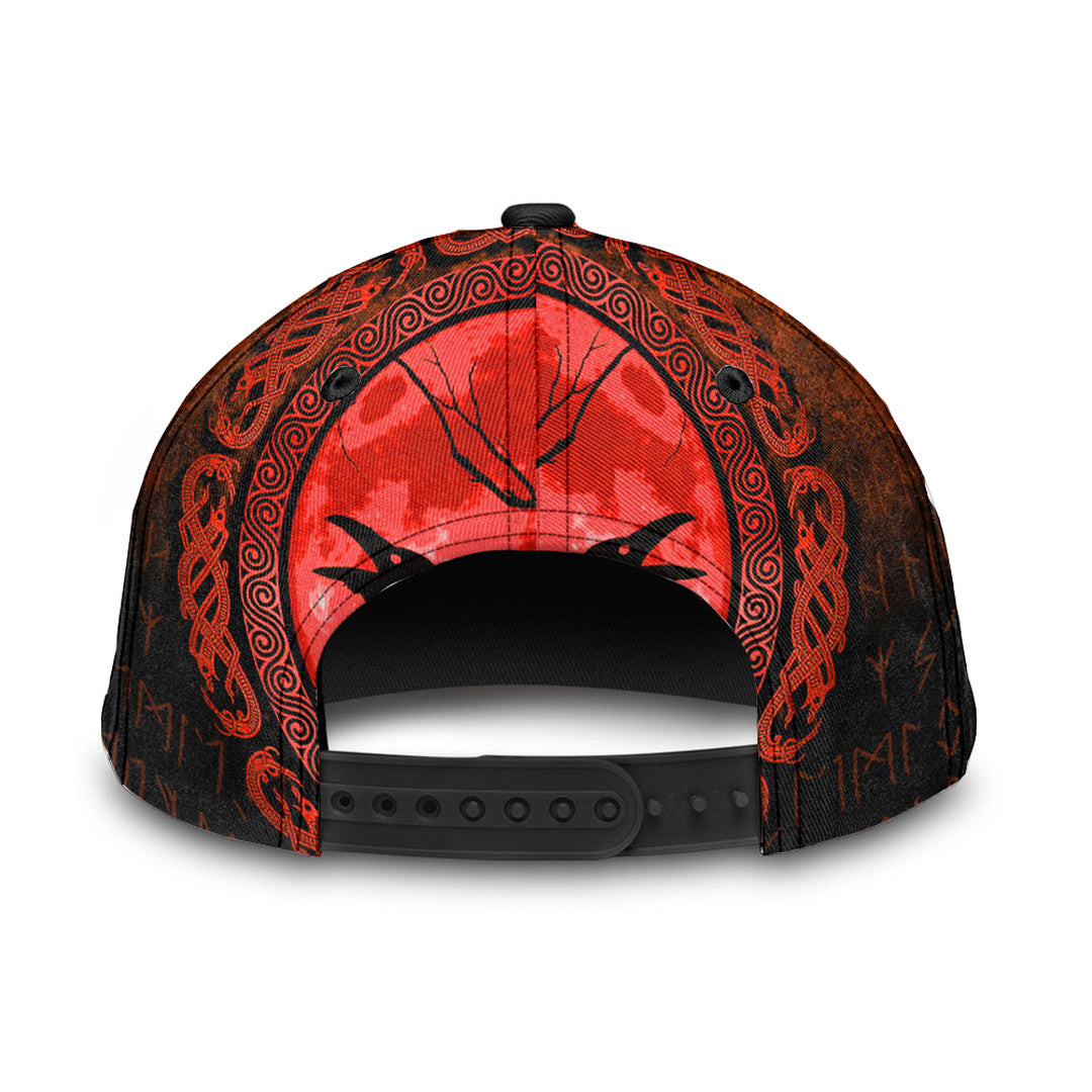 Adeenyc Classic Cap - Vikings Huginn Muninn OdinÃƒÂ¢Ã¢â€šÂ¬Ã¢â€žÂ¢s Ravens - Red Version Baseball Cap Trucker Hats Custom Hats Gifts For Men & Women