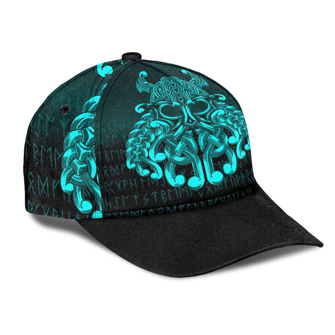 Adeenyc Classic Cap - Vikings Odin Valhalla - Cyan Version Baseball Cap Trucker Hats Custom Hats Gifts For Men & Women