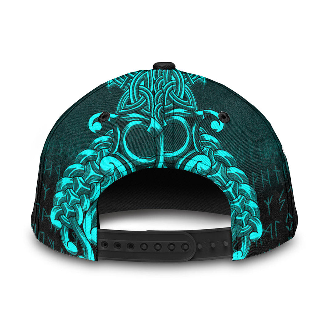 Adeenyc Classic Cap - Vikings Odin Valhalla - Cyan Version Baseball Cap Trucker Hats Custom Hats Gifts For Men & Women