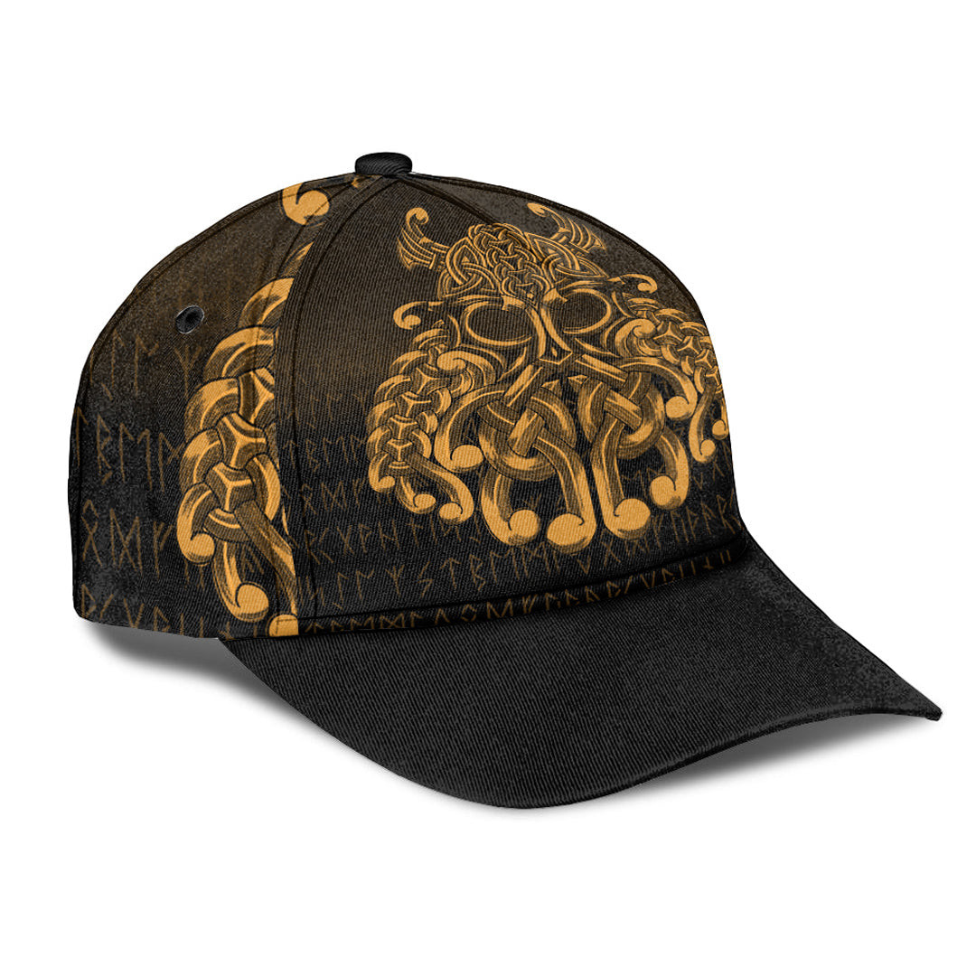 Adeenyc Classic Cap - Vikings Odin Valhalla - Gold Version Baseball Cap Trucker Hats Custom Hats Gifts For Men & Women