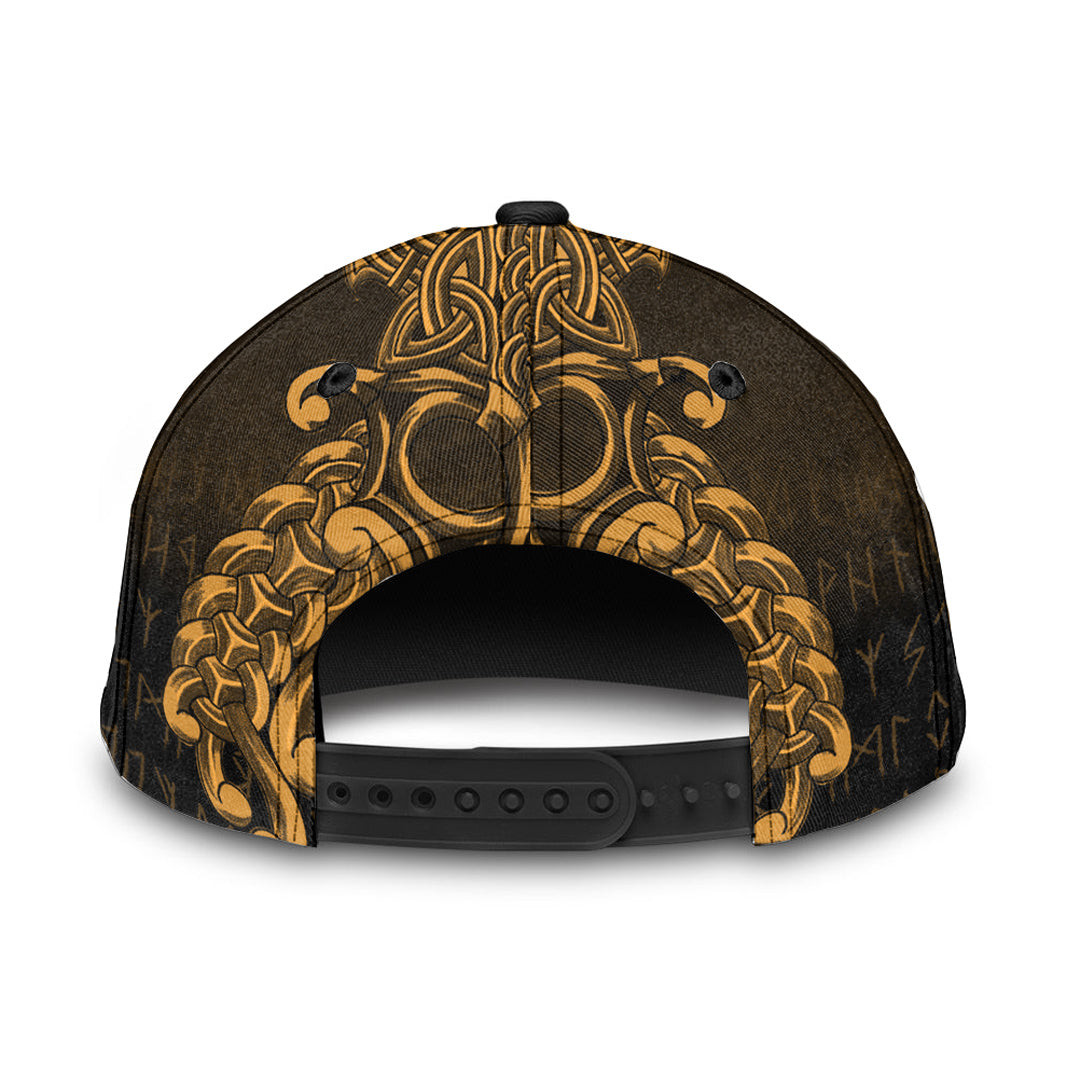Adeenyc Classic Cap - Vikings Odin Valhalla - Gold Version Baseball Cap Trucker Hats Custom Hats Gifts For Men & Women