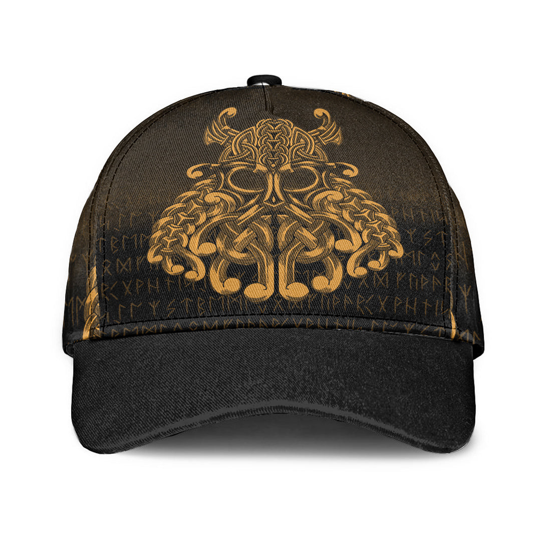 Adeenyc Classic Cap - Vikings Odin Valhalla - Gold Version Baseball Cap Trucker Hats Custom Hats Gifts For Men & Women