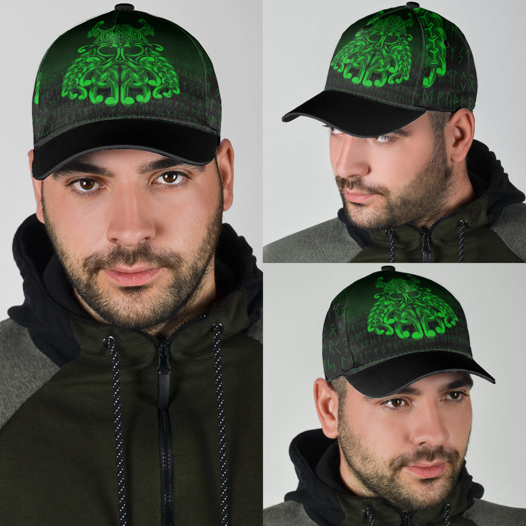 Adeenyc Classic Cap - Vikings Odin Valhalla - Green Version Baseball Cap Trucker Hats Custom Hats Gifts For Men & Women