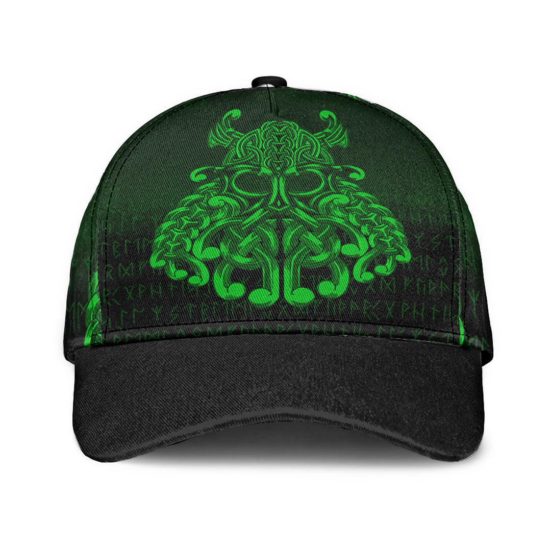 Adeenyc Classic Cap - Vikings Odin Valhalla - Green Version Baseball Cap Trucker Hats Custom Hats Gifts For Men & Women