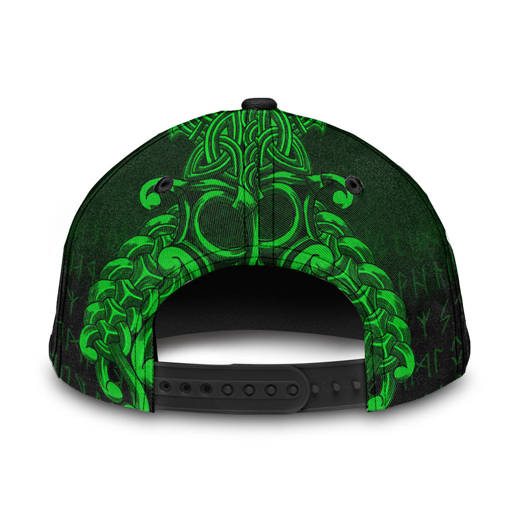 Adeenyc Classic Cap - Vikings Odin Valhalla - Green Version Baseball Cap Trucker Hats Custom Hats Gifts For Men & Women