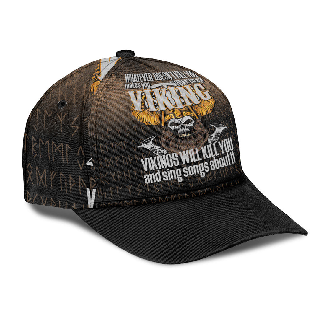 Adeenyc Classic Cap - Vikings Will Kill You Baseball Cap Trucker Hats Custom Hats Gifts For Men & Women