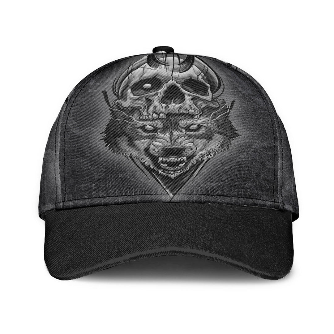 Adeenyc Classic Cap - Wolf And Skull Baseball Cap Trucker Hats Custom Hats Gifts For Men & Women