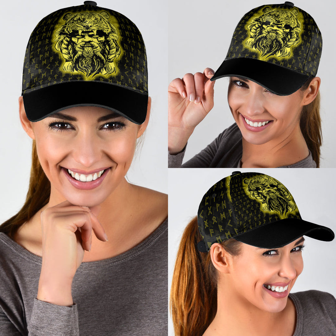 Adeenyc Classic Cap - Wolf Odin Viking Gold Baseball Cap Trucker Hats Custom Hats Gifts For Men & Women