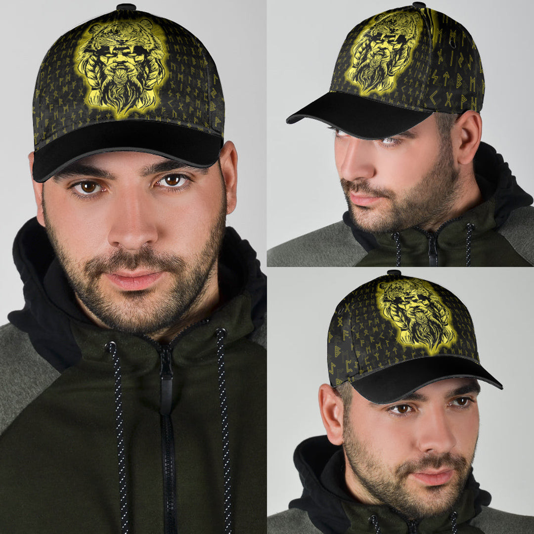 Adeenyc Classic Cap - Wolf Odin Viking Gold Baseball Cap Trucker Hats Custom Hats Gifts For Men & Women